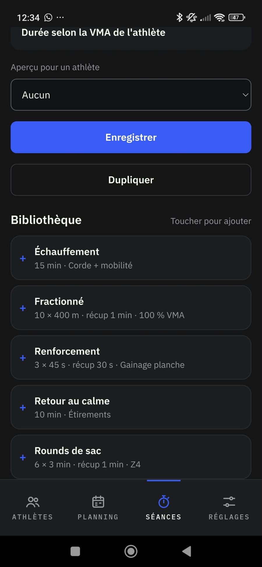 Le questionnaire du matin de l'athlète